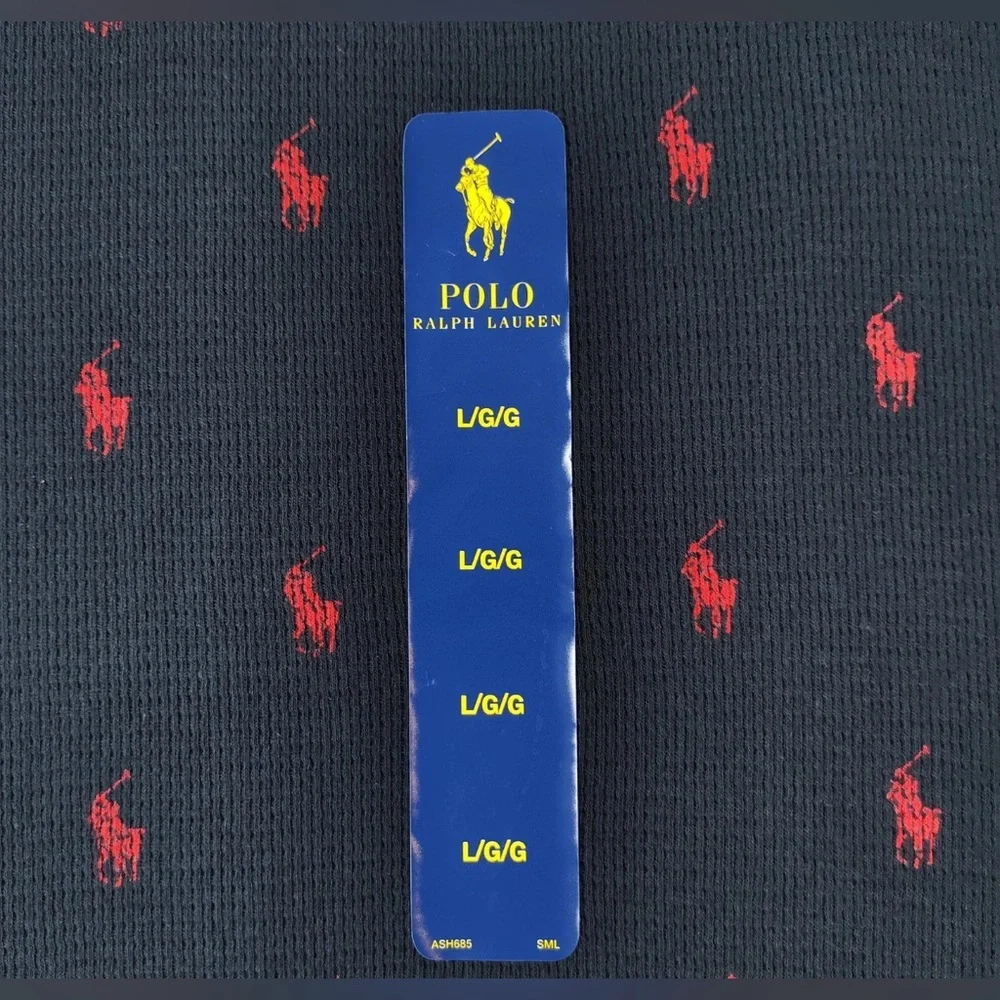 Polo Ralph Lauren Sleep Shirt Men’s Thermal Cotton Top Black Red Pony print M L